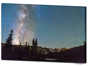 Middle of the Night Milky Way Above the Rocky Mountains 32"x48"x1.25" Premium Canvas Gallery Wrap Art